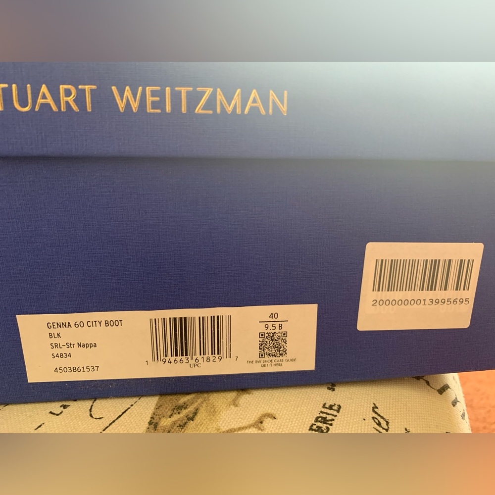 NWT Stuart Weitzman Genna 60 City OTK Boot: Black Stretch Leather, 9.5/40 - Picture 13 of 16